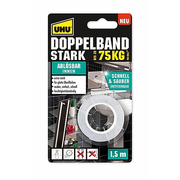 UHU Klebepad UHU Doppelband stark ablösbar 19 mm x 1,5 m günstig online kaufen