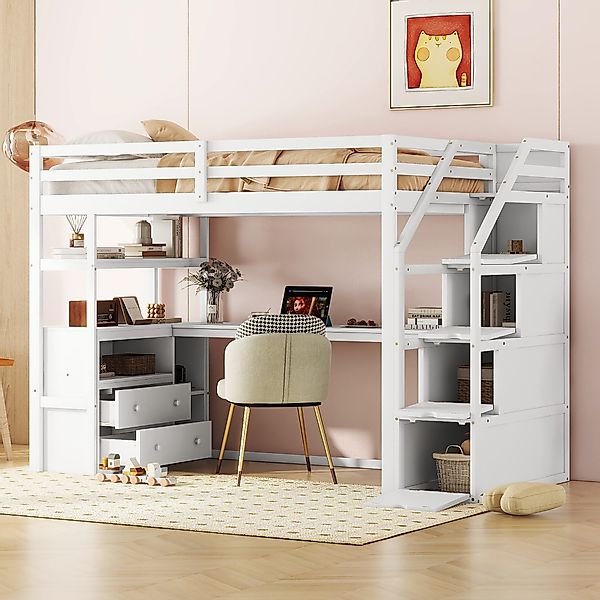 Flieks Hochbett Kinderbett Etagenbett 90x200cm mit günstig online kaufen