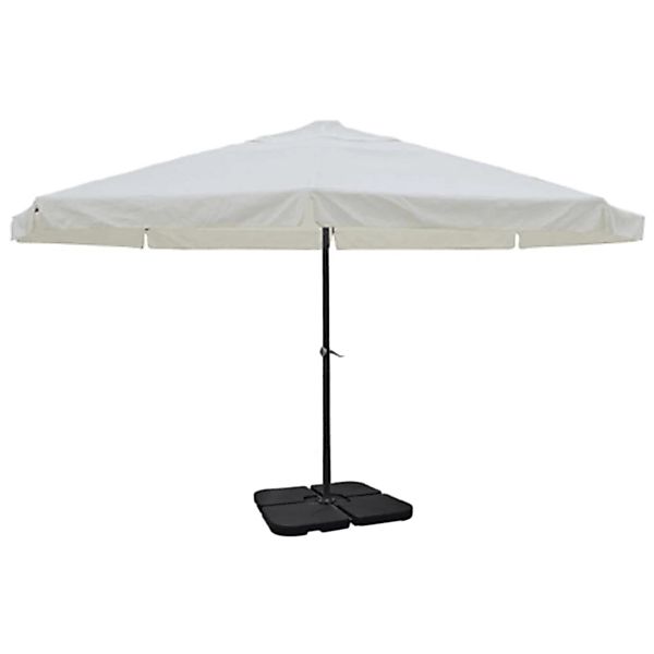 furnicato Sonnenschirm Aluminium Tragbarer Sonnenschirmständer Weiß günstig online kaufen