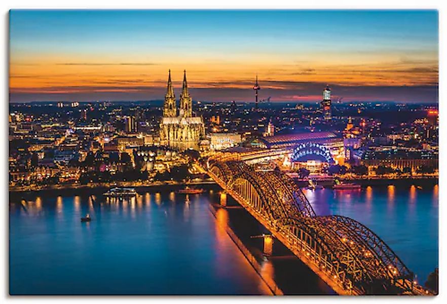 Artland Leinwandbild »Erleuchtetes Köln von oben« Deutschland 1 Stk. tlg. a günstig online kaufen