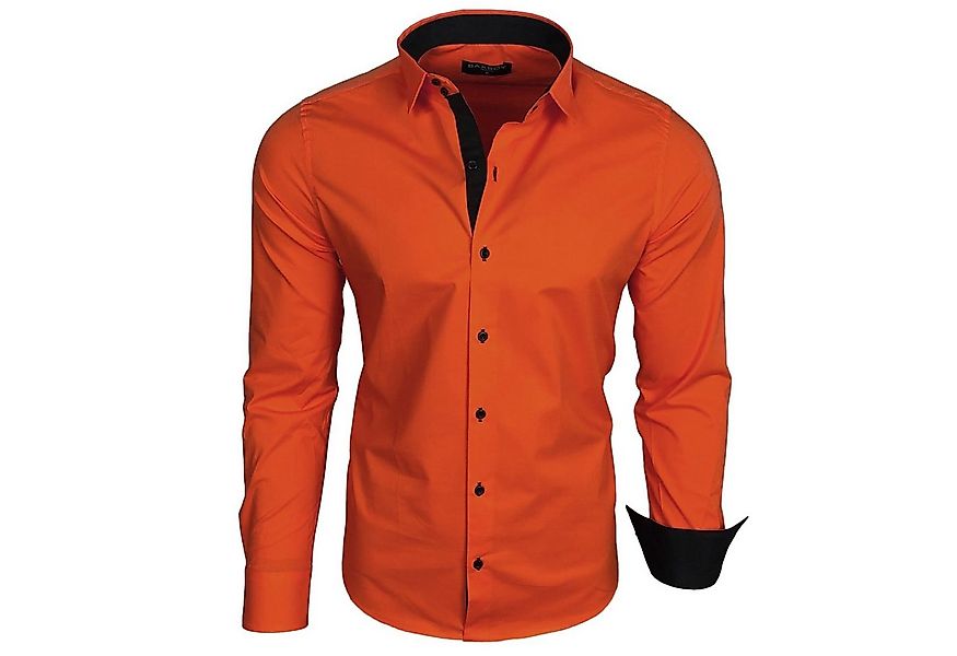 Baxboy Langarmhemd Baxboy Herren Kontrast Hemden Business Freizeit modernes günstig online kaufen