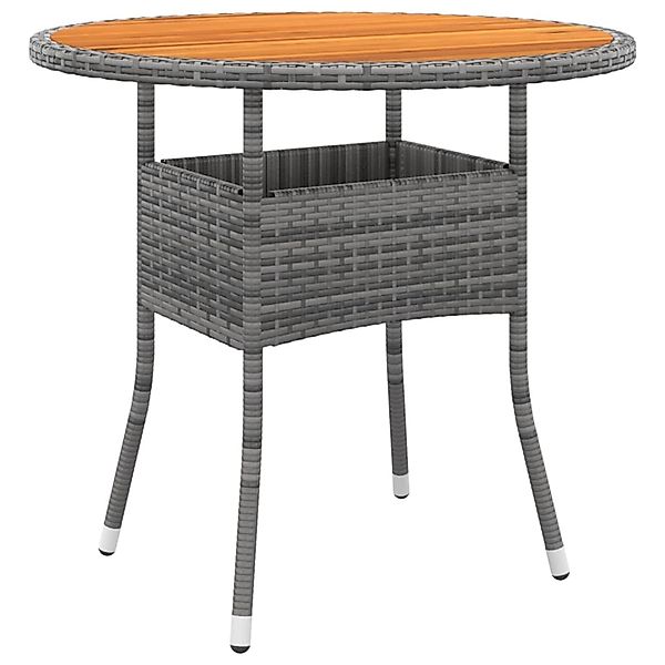vidaXL Gartentisch Ø80x75 cm Akazienholz und Poly Rattan Grau 310609 günstig online kaufen