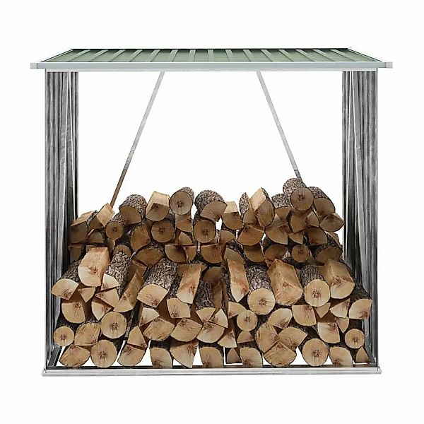 vidaXL Brennholzlager Verzinkter Stahl 163 x 83 x 154 cm Grün günstig online kaufen