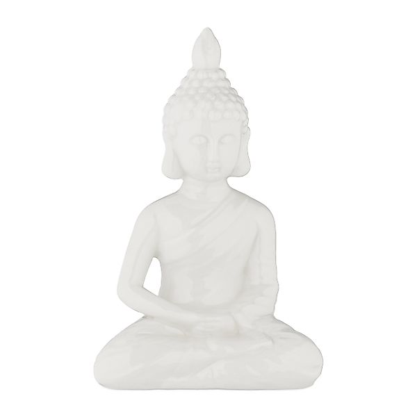 relaxdays Buddhafigur Weiße Buddha Figur 18 günstig online kaufen