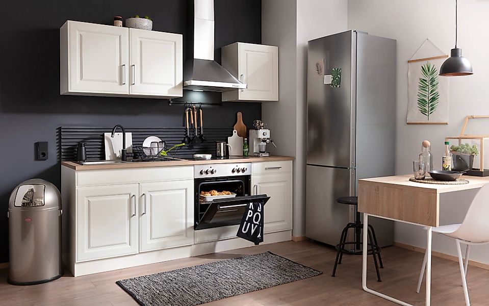 KOCHSTATION Küchenzeile "KS-Stockholm", Breite 210 cm, mit hochwertigen MDF günstig online kaufen