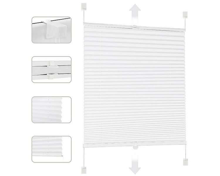 Sekey Plissee 100% Verdunkelung Plissee ohne Bohren Klemmfix Faltrollo Lich günstig online kaufen