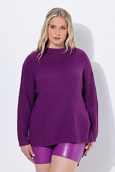 Ulla Popken Longpullover Rollkragen-Pullover Rippstrick oversized Langarm günstig online kaufen