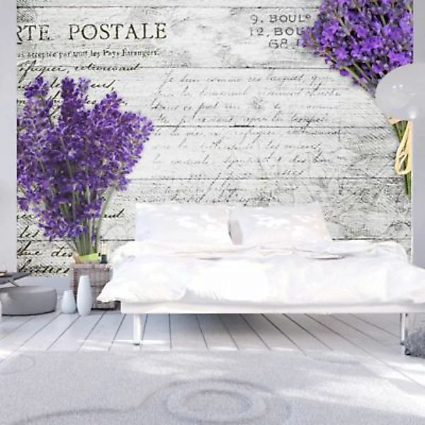 artgeist Fototapete Lavender postcard grau-kombi Gr. 300 x 210 günstig online kaufen