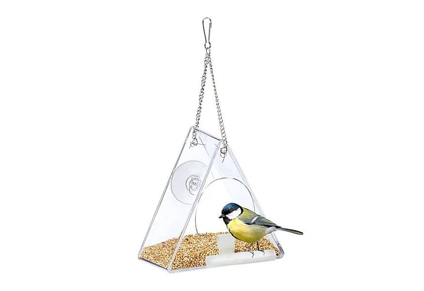 relaxdays Vogelhaus Vogelfutterhaus für Fenster dreieckig günstig online kaufen