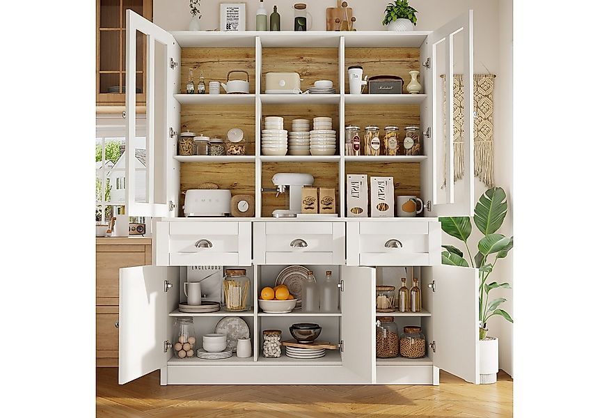 OKWISH Hochschrank Esszimmerschrank mit Schubladen (Moderner Hochschrank fü günstig online kaufen