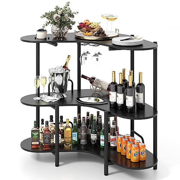 COSTWAY Bartisch, Küche, 3 Ebenen Hausbar, günstig online kaufen