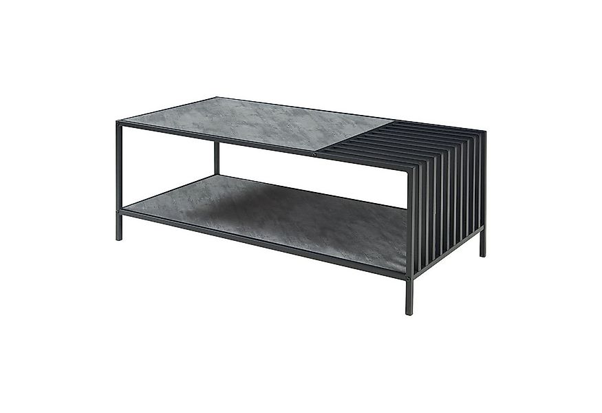 en.casa Couchtisch, »Pärghos« 120x60x45 cm Schwarz/Betonoptik günstig online kaufen