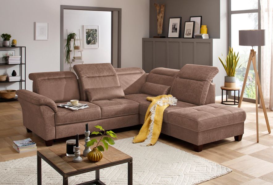 Home affaire Ecksofa "Solvei L-Form" wahlweise auch mit Kopfteilverstellung günstig online kaufen