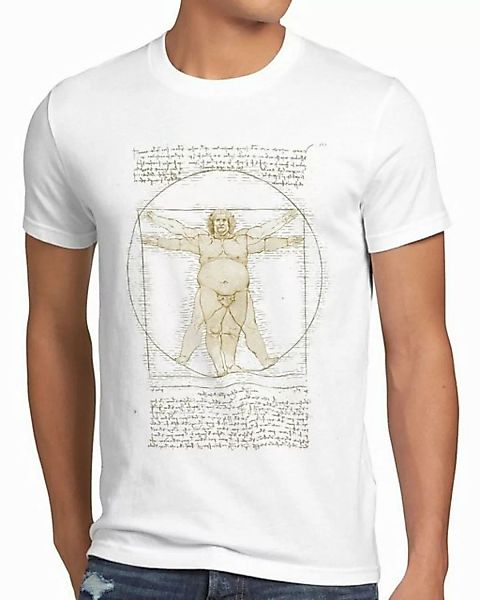 style3 T-Shirt Dicker Vitruvianischer Mensch übergewichtig leonardo da vinc günstig online kaufen