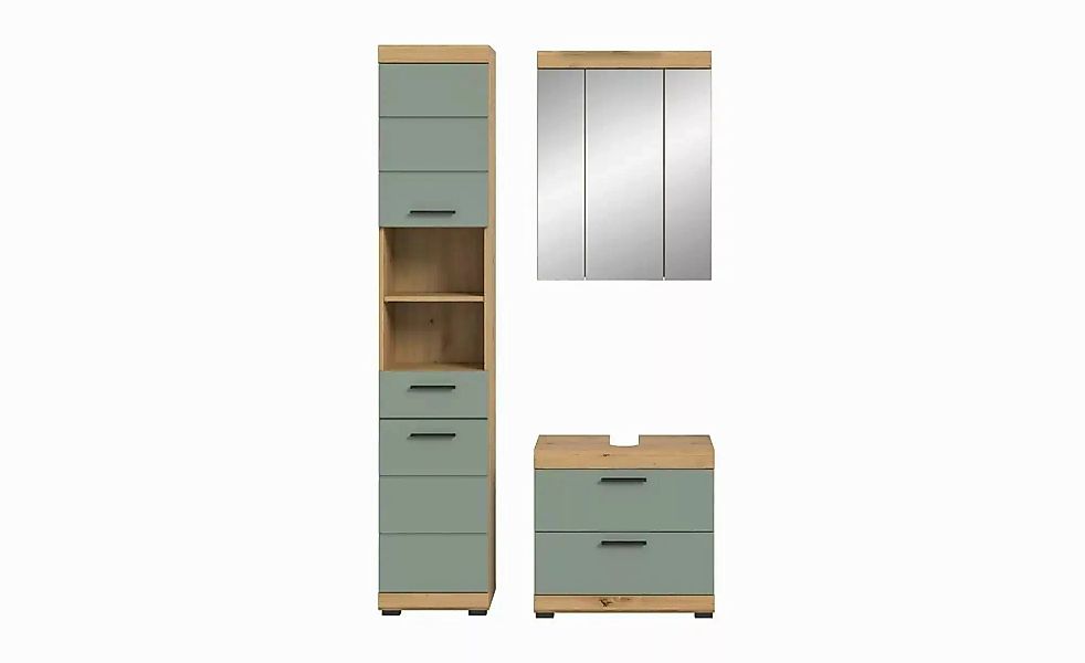 Badmöbel-Set SCHLOONSEE  3 teilig  bestehend aus: Hochschrank  Waschbeckenu günstig online kaufen