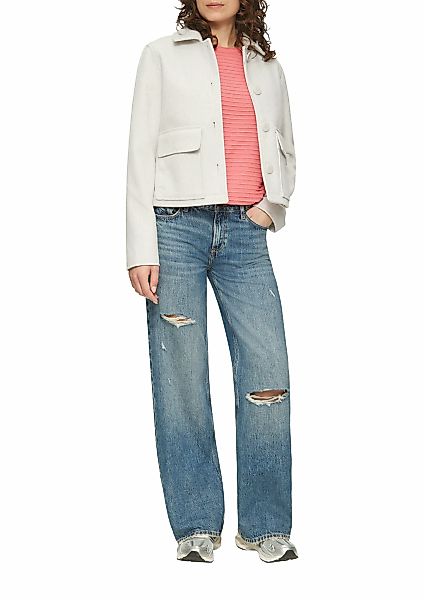 QS Longpullover Strickpullover Pullover mit Strukturmuster aus Viskosemix günstig online kaufen