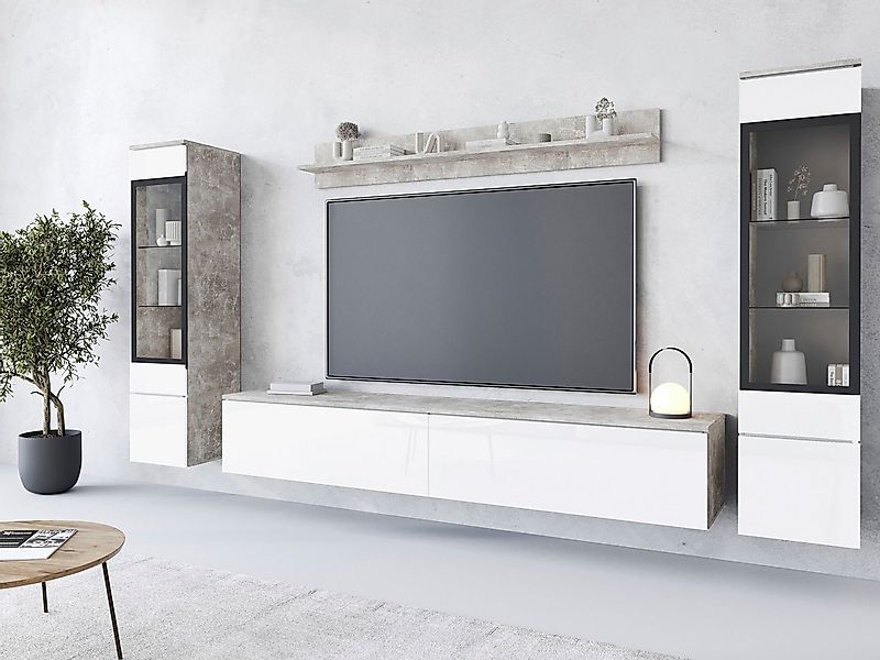 INOSIGN Wohnwand VERA II, Vitrinen Türanschlag wechselbar, (Komplett-Set, 4 günstig online kaufen