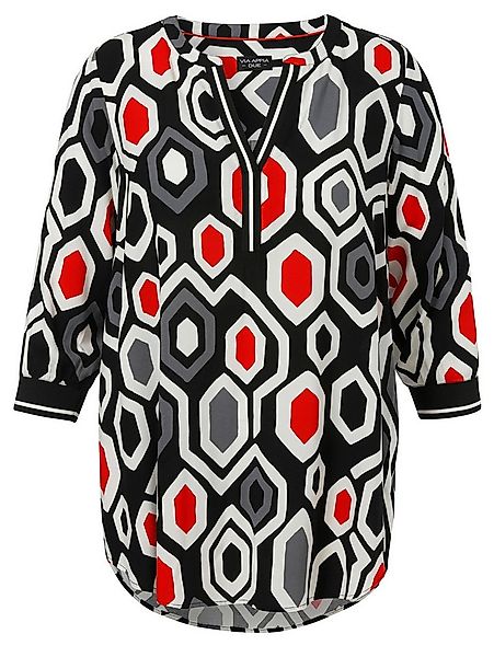 VIA APPIA Langarmbluse Tunika V-Ausschnitt 3/4 Arm Druck günstig online kaufen