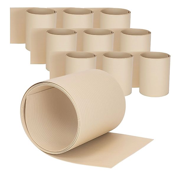 Jardinion Sichtschutzstreifen 10x 2,52m mit 6mm Rillen PVC Beige günstig online kaufen