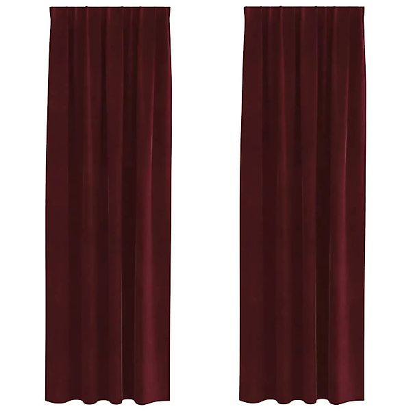vidaXL Vorhänge 2 Stk Weinrot 140 x 245 cm Samt 4107306 günstig online kaufen