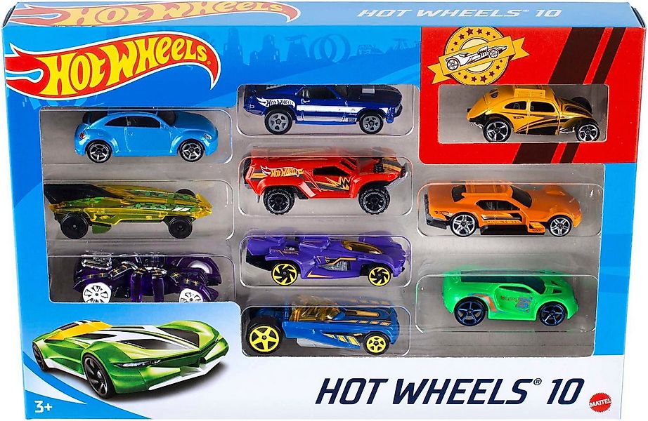 Hot Wheels Spielzeug-Auto Hot Wheels Set mit 10 Fahrzeugen, (Set, 10-tlg), günstig online kaufen