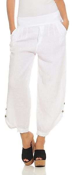 Mississhop Leinenhose 100 % Leinen Sommerhose, Haremshose mit Gummibund & K günstig online kaufen