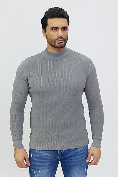 Denim Distriqt Strickpullover Stehkragen Pullover in günstig online kaufen