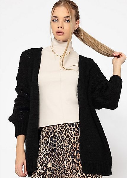 SASSYCLASSY Cardigan Offen fallende Oversize Strickjacke günstig online kaufen