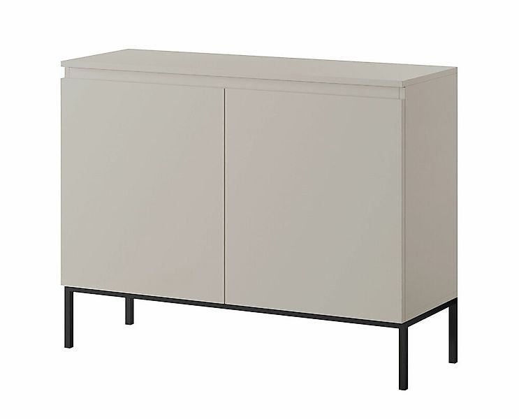 Selsey Sideboard BEMMI, 2-türig mit 4 Fächern, Metallgestell in Schwarz günstig online kaufen