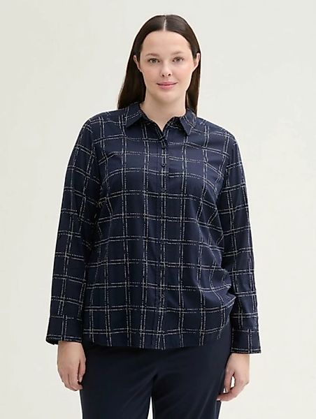 TOM TAILOR PLUS Langarmbluse Plus Size - Gemusterte Bluse mit langen Ärmeln günstig online kaufen