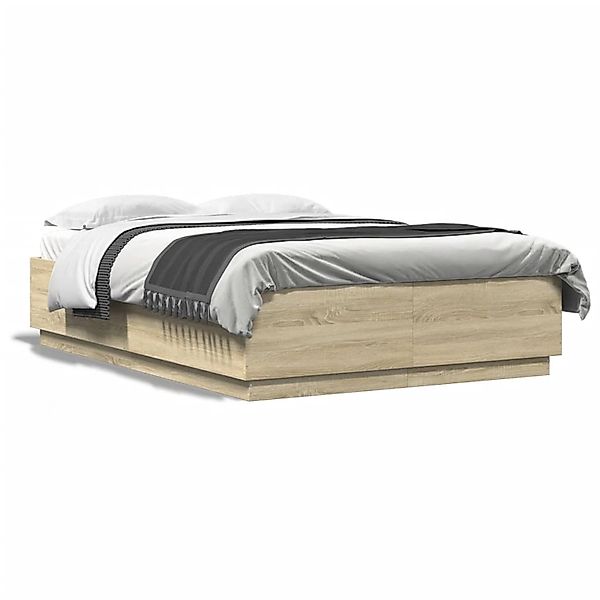 vidaXL Bettgestell Sonoma-Eiche 150x200 cm Holzwerkstoff 3209697 günstig online kaufen