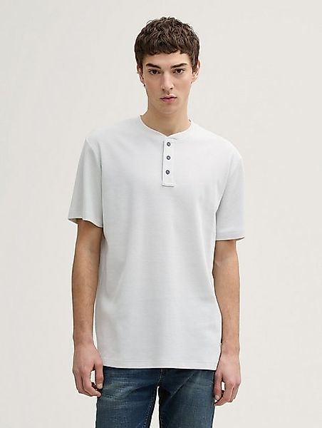 TOM TAILOR Denim T-Shirt Henley T-Shirt in Waffelstruktur günstig online kaufen