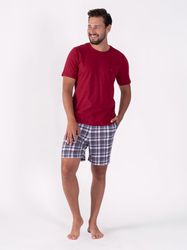 HOTBERG Pyjama Schlafanzug kurz mit karierter günstig online kaufen
