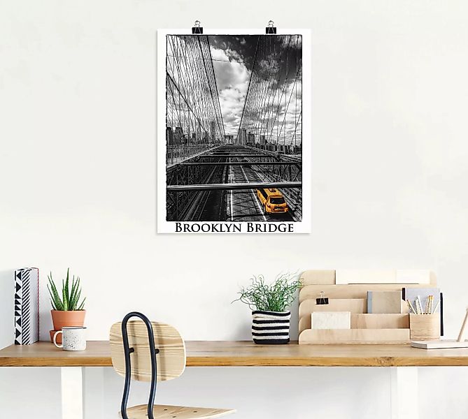 Artland Poster "New York Brooklyn Bridge", Brücken, (1 St.) günstig online kaufen