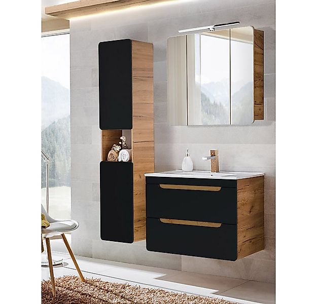 Lomadox Badmöbel-Set NEW-LUTON, (Spar-Set, 3-St), Eiche Nb. mit 80 cm Keram günstig online kaufen