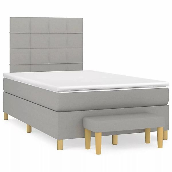 vidaXL Boxspringbett mit Matratze Hellgrau 120x200 cm Stoff1393121 günstig online kaufen