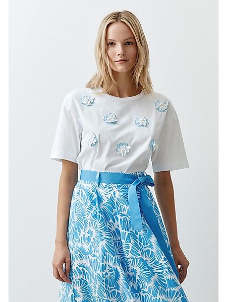 MORE&MORE Kurzarmshirt Blumenshirt günstig online kaufen