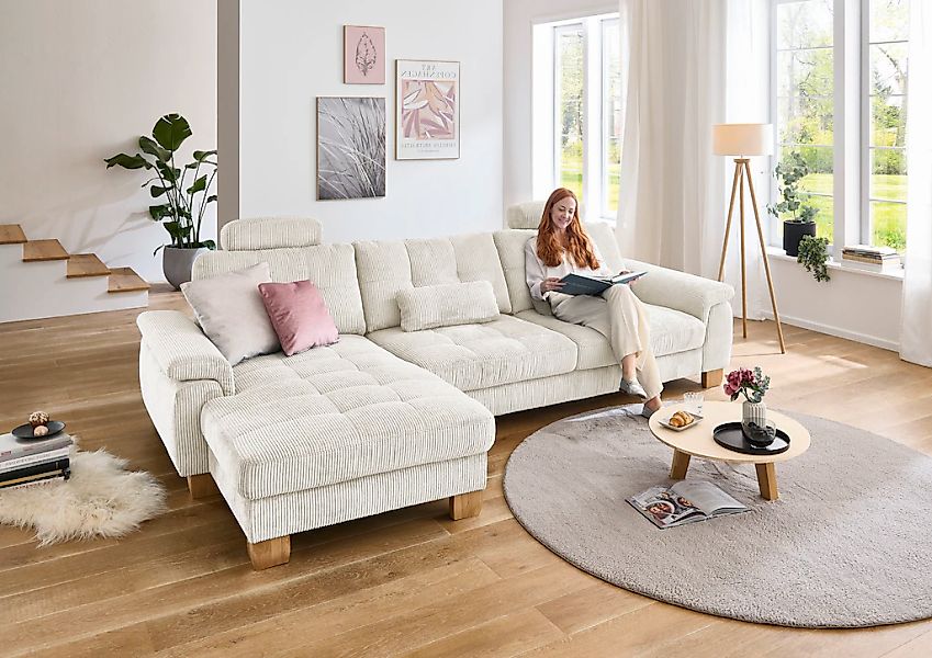 Die PlanBar Ecksofa "PP-LA19101 L-Form, Breite 316 cm" wahlweise mit Bettfu günstig online kaufen