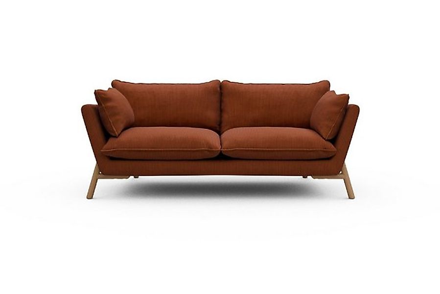 moebelfaktor Sofa Emil PREMIUM 2-Sitzer Beinfarbe Eiche Natur, schräg geste günstig online kaufen