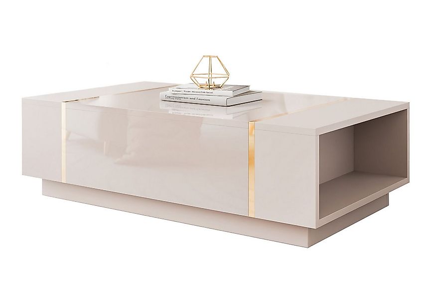 Lookway Couchtisch ONYX Kaschmir Hochglanz – Moderner Wohnzimmertisch (1x T günstig online kaufen