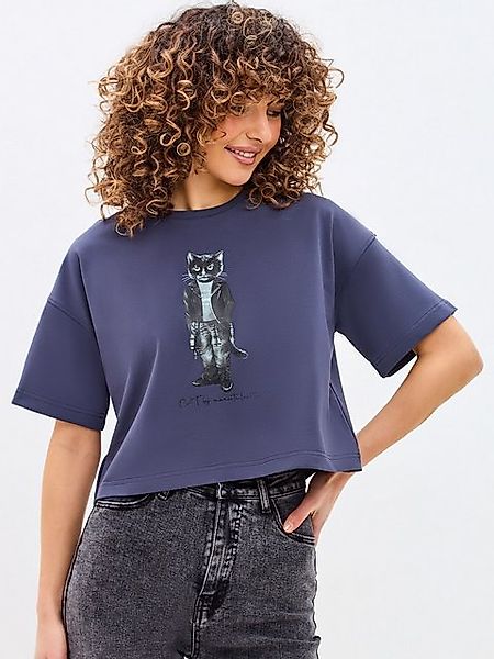 CAT by maniita lacitta Kurzarmshirt Oversize-Shirt mit Print ROCKER CAT (1- günstig online kaufen