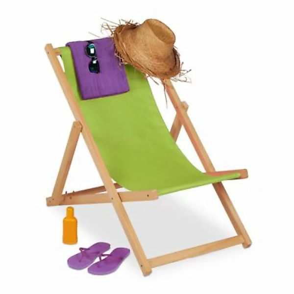 relaxdays Grüner Liegestuhl aus Holz grün günstig online kaufen