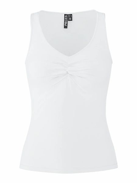 pieces V-Shirt "PCMALIVA SL V-NECK TOP JRS NOOS BC" mit Raffung im Brustber günstig online kaufen