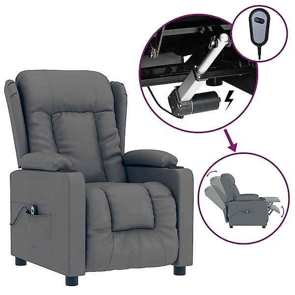 vidaXL Relaxsessel Elektrisch Grau Kunstleder 3098805 günstig online kaufen