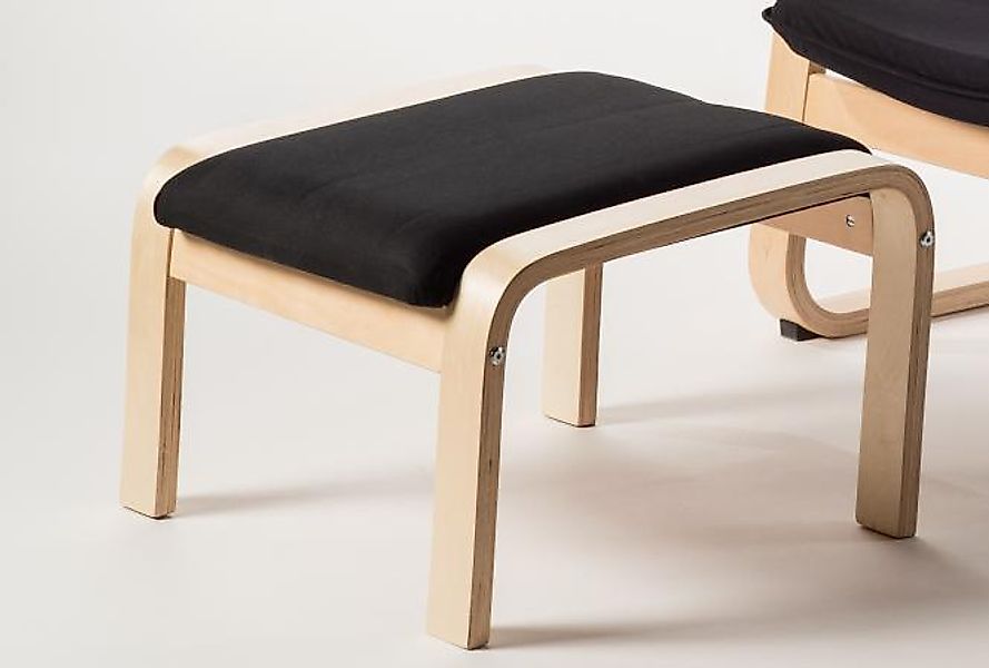 Hocker Bezug schwarz Birke Schichtholz günstig online kaufen