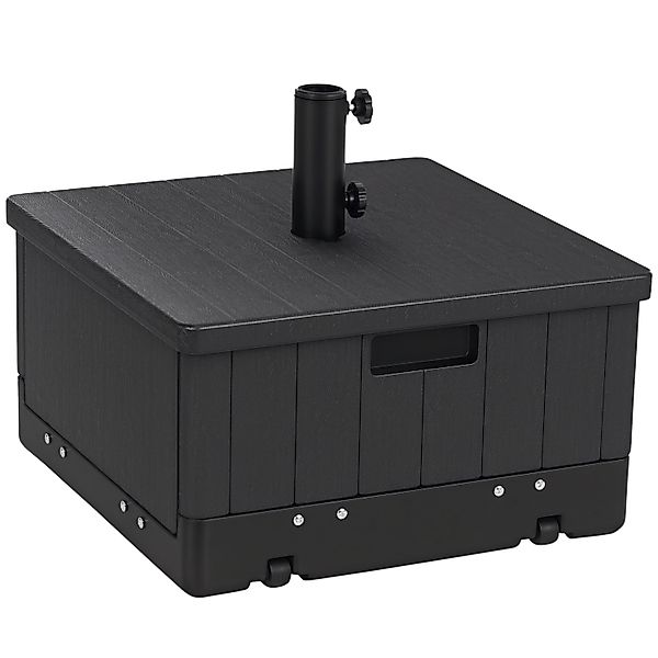 Outsunny Sonnenschirmständer PE Metall Rollen Schwarz 53L x 53B x 47H cm günstig online kaufen