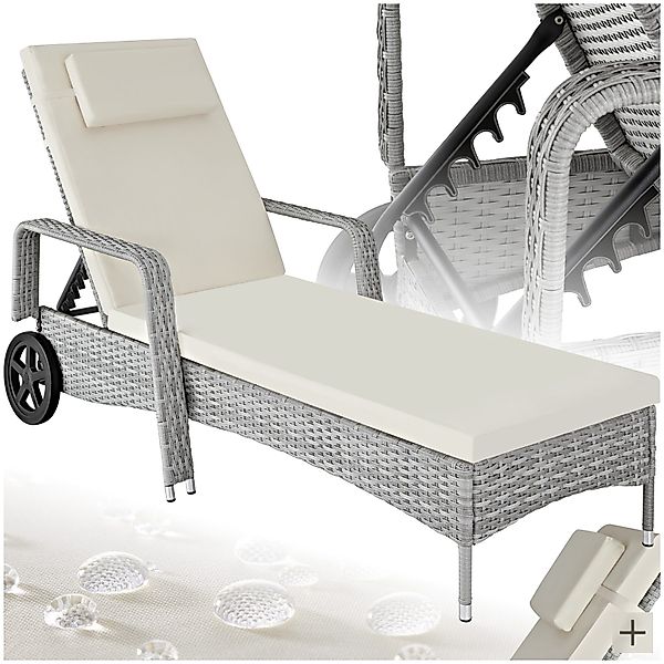tectake Gartenliege Rattan Sonnenliege, 1 St., günstig online kaufen