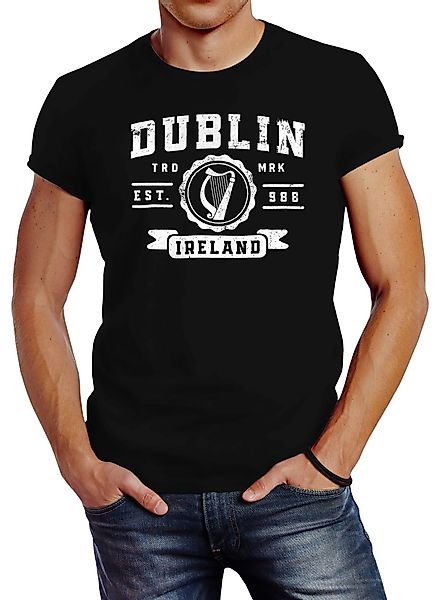 Neverless Print-Shirt Herren T-Shirt Dublin Irland günstig online kaufen