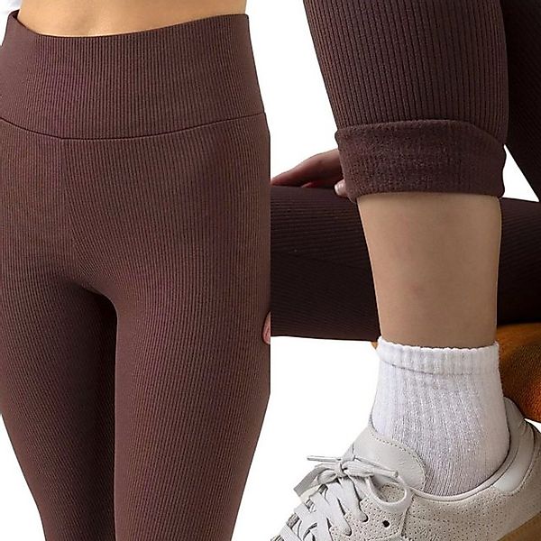 fashionshowcase Leggings Gerippte Leggings mit Fleecefutter High-Waist Flee günstig online kaufen