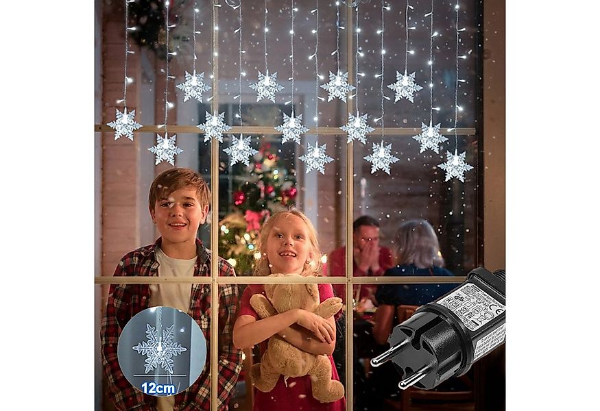 Qualra LED-Lichtervorhang Weihnachts LED Schneeflocken Lichterkette, 8 Modi günstig online kaufen